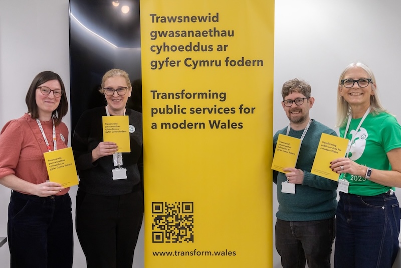 Ann, Dafydd, Nia and Jo launching the Transform Wales book at GovCamp Cymru
