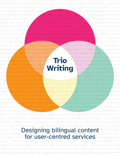 Front cover for Trio Writing: Designing bilingual content for user-centred services